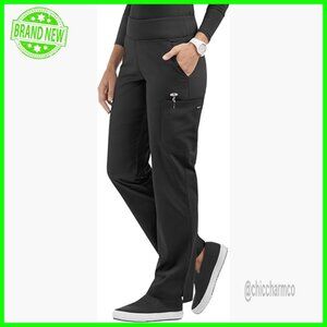 Women's Stretch Chef Pants Elastic Waist 4 Pockets Yoga Style Comfort